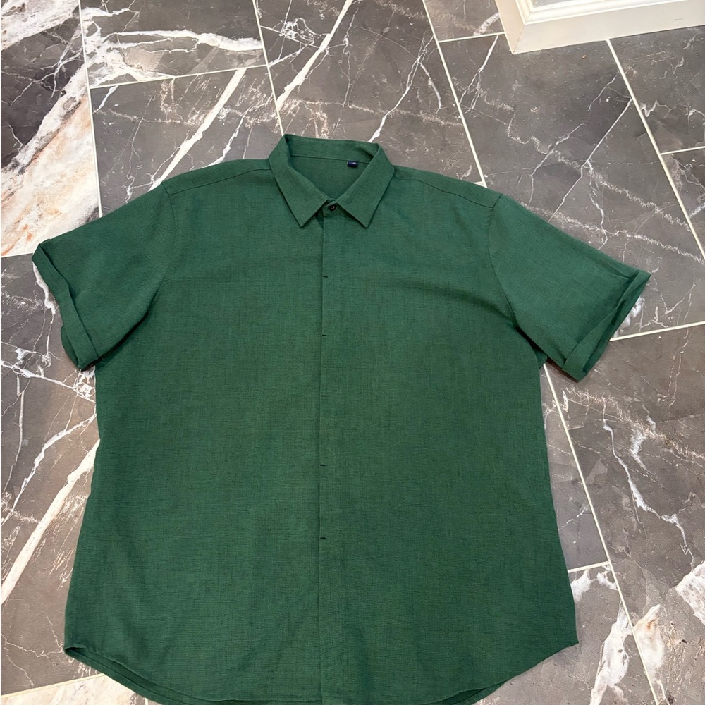 Forest Green Casual Button Down Shirt